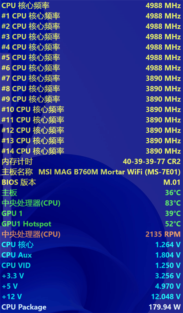 DIY技巧：微星B760主板13600K降压教程 CPU温度暴降25℃