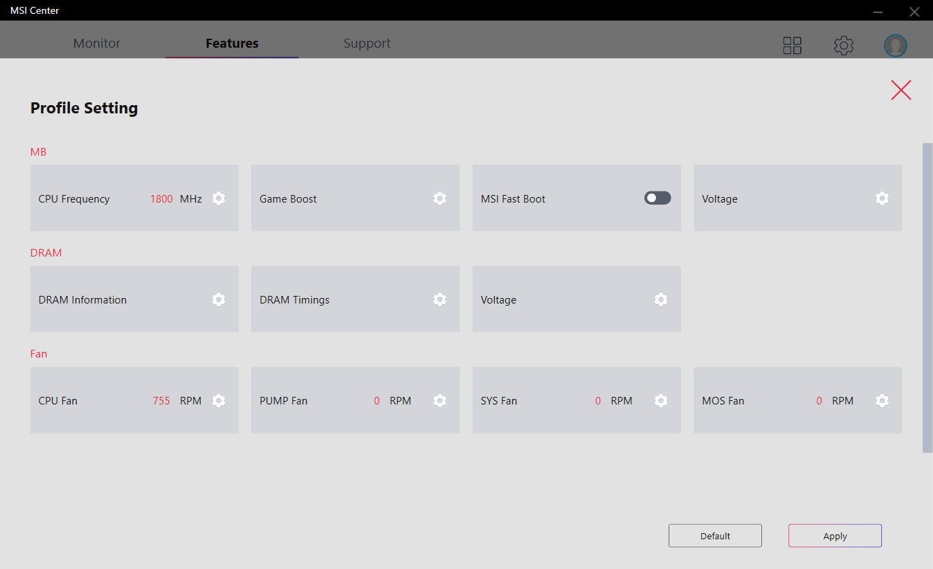 Profile Setting