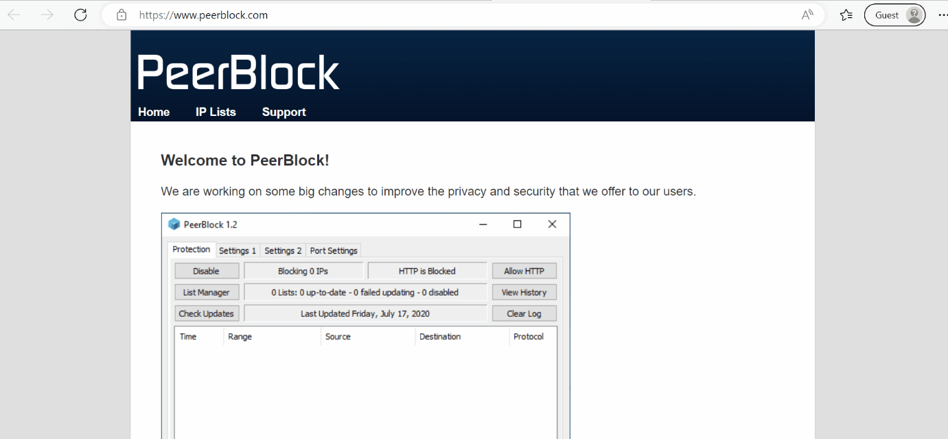 peerblock 网页。 18 个适用于 Windows 的最佳免费防火墙